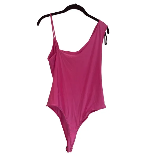 AllSaints 21 Saints Shoulder Bodysuit‎ Draped Cowl Neck Sleeveless Pink XL - Image 2