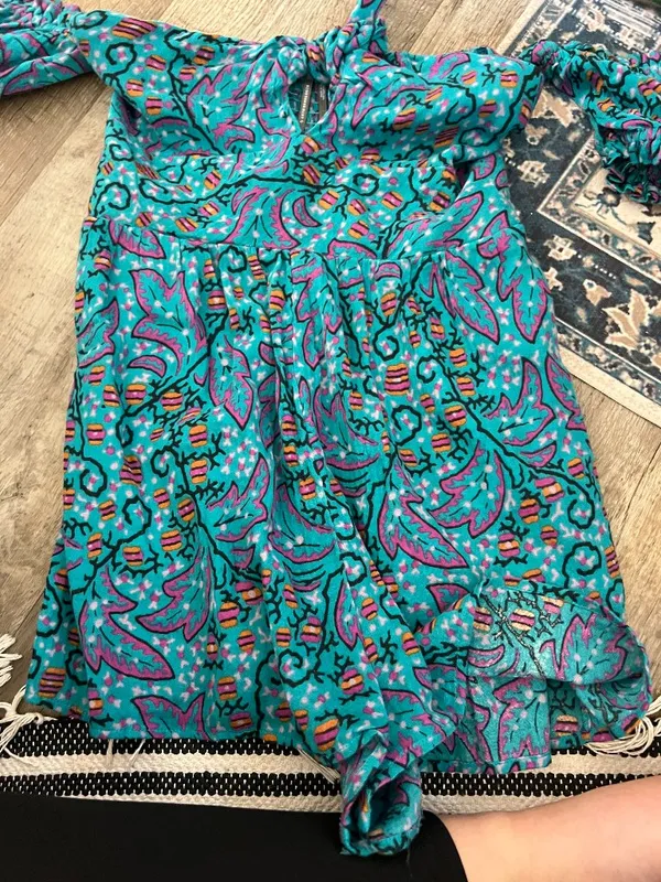 Anthropologie The Nixie Turquoise Floral Romper size‎ S - Image 5