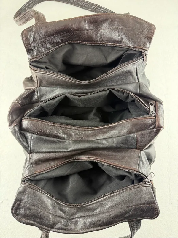 Vintage Genuine Leather Tote Bag Brown Slouchy Made in‎ Mexico - Image 10