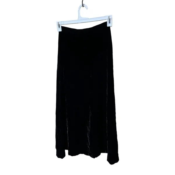 Vintage Banana Republic Black Velvet‎ Button Front Maxi Skirt Size 6 - Image 5