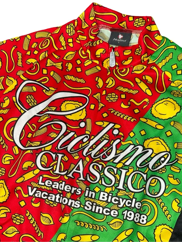 Nalini Vintage Sz S Green Red Cycling Jersey Vintage Ciclismo Classico Pasta Tee - Image 2
