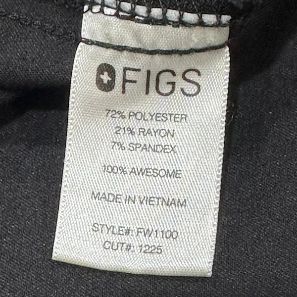 Women's FIGS Casma 3 Pocket Black Scrub Top‎ Medium Medical Healthcare Hospital - Image 6