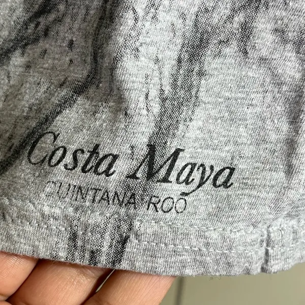 Frida Kahlo Graphic Tee Gray Costa Maya Mexico Magico 100% Cotton Women’s M - Image 4