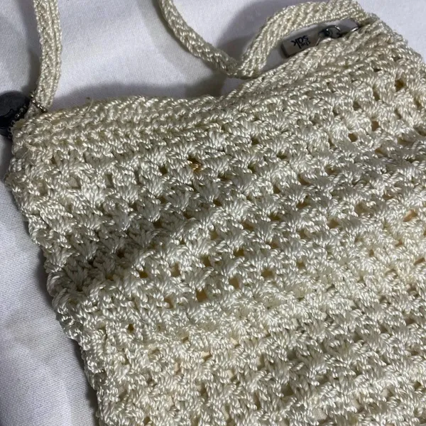 The Sak Crochet Crossbody Bag Cream Ivory Woven Knit Boho Small Purse - Image 5