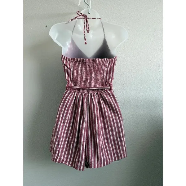Hollister Stripped holiday romper with pockets small - Image 3