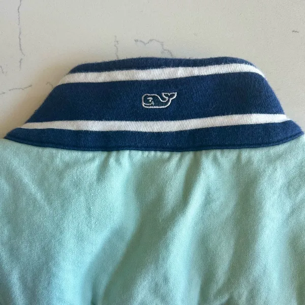 Vineyard Vines Navy and White Striped Quarter-Zip - Image 6