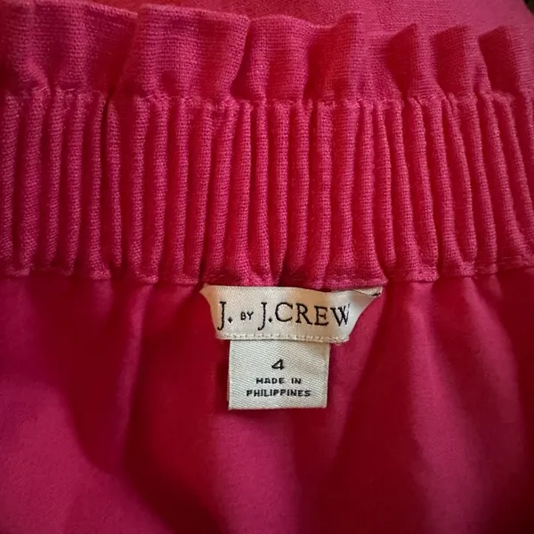 J. Crew Pink Linen Scallop Sidewalk Mini Skirt Preppy Coastal Vacation Barbie - Image 4