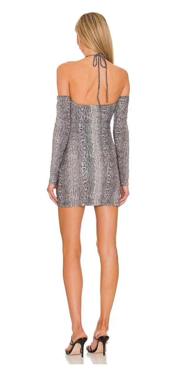Camila Coelho Revolve Snake Print Mini Dress - Image 4