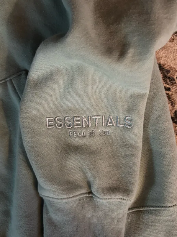 Essentials Fear of God Cyan Hoodie - Image 4