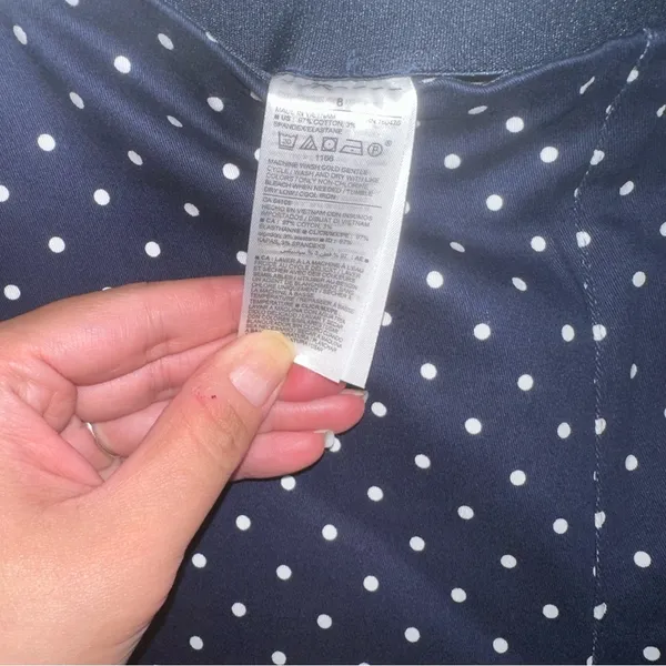 Old Navy women’s business casual stretchy Blue & White Polka Dot Pants size 8 🆕 - Image 9
