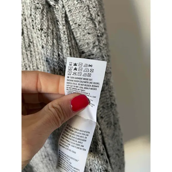 American Eagle Outfitters Rope Long Cardigan Sweater Black White Size Medium - Image 7