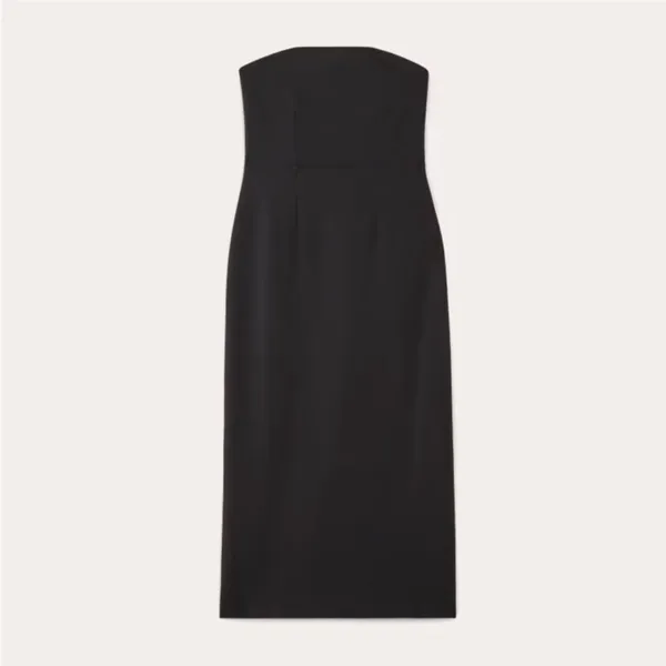 Everlane The Dream Strapless Dress Black Midi Organic Cotton Bodycon NWT Size XS - Image 2