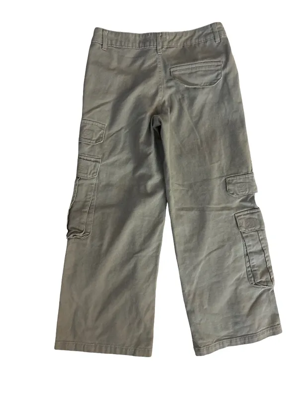 RSQ Olive Cargo Pants with Wide-Leg Utility Pockets - Image 2