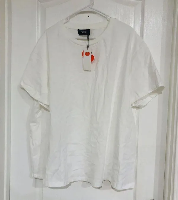 Cider Oversized Tee Curve Cotton Short‎ Sleeve Women's Top White Size 1XL NWT - Image 2