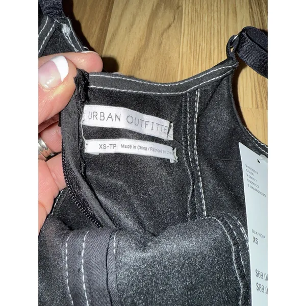 Urban Outfitters NEW Faux Leather Minidress size XS Black‎ - Image 4