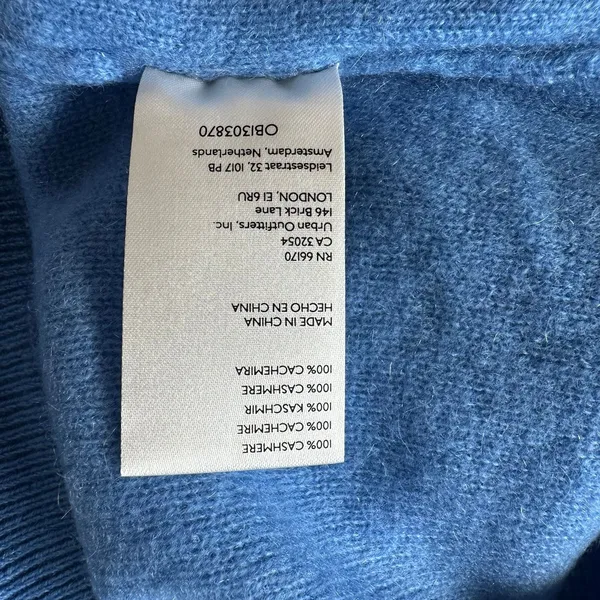 NWT Free People Ottoman Slouchy Knit Tunic Sweater Cashmere L Blue Z128-14 Lux - Image 5