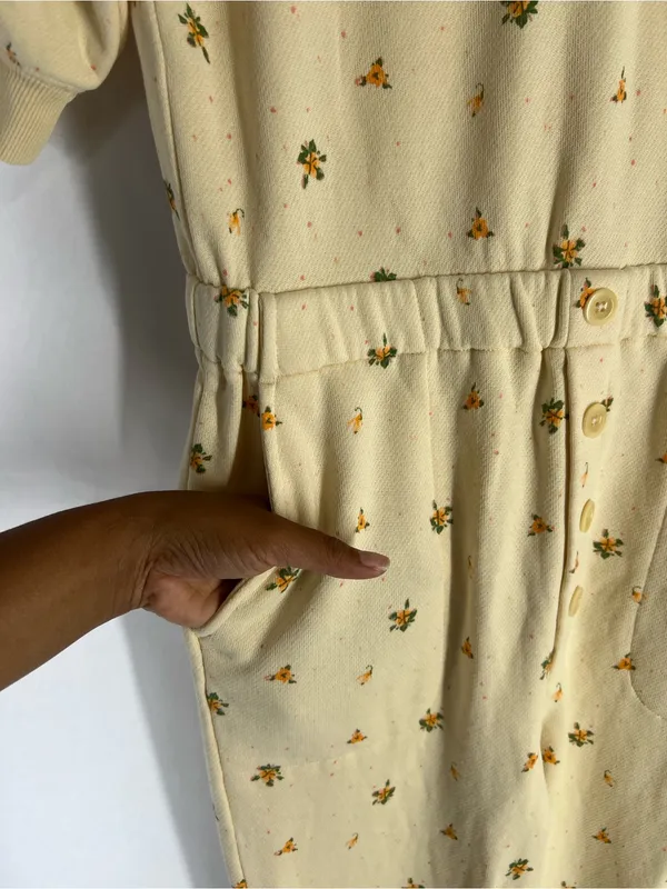 Something Navy Esmeralda Ruffle Floral Jumpsuit Yellow Size S NWT - Image 6