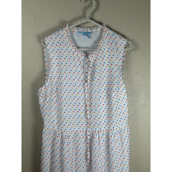 Draper James Size 14 Dress White Colorful Textured Dots Kidcore Clowncore Midi - Image 2