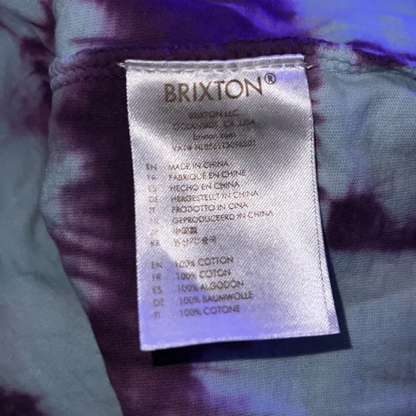 BRIXTON🦎 Oath Oversized Tie Dye Womens Tee🌵 Purple Size L - Image 7
