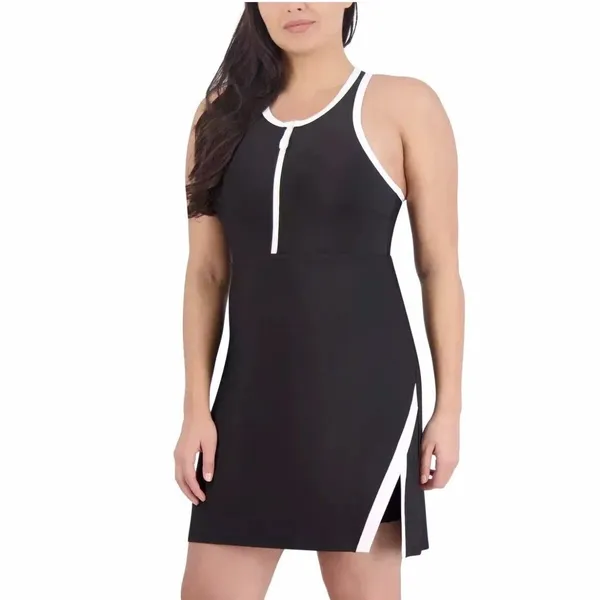 SAGE Collective Women’s Black Active Tennis Dress w/ Shorts Racerback SMALL EUC - Image 2