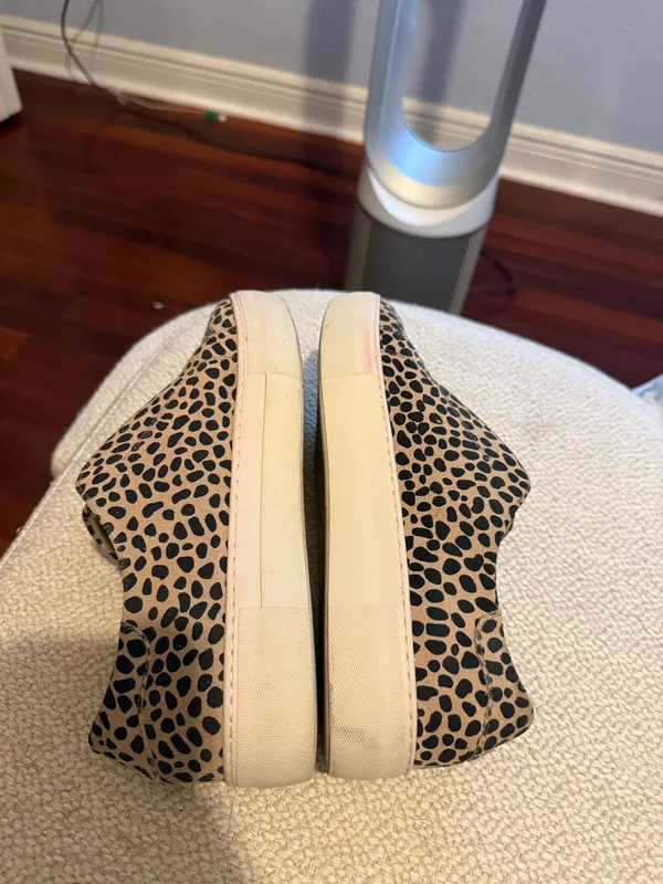 J Slides Leopard Print Slip-On Sneakers in Tan and Black - Image 5