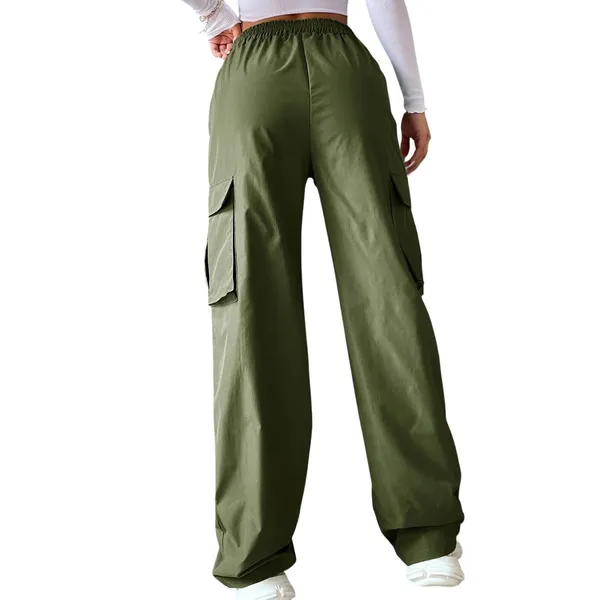 SheIn Flap Pocket Side Cargo Pants in Green, Size XS - Image 2