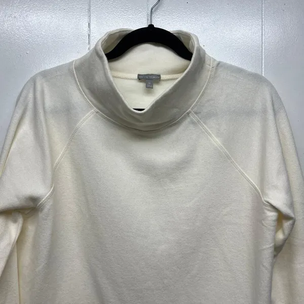T by Talbots Sweatshirt Womens Medium Mock Neck Soft Cozy Activewear Loungewear - Image 3