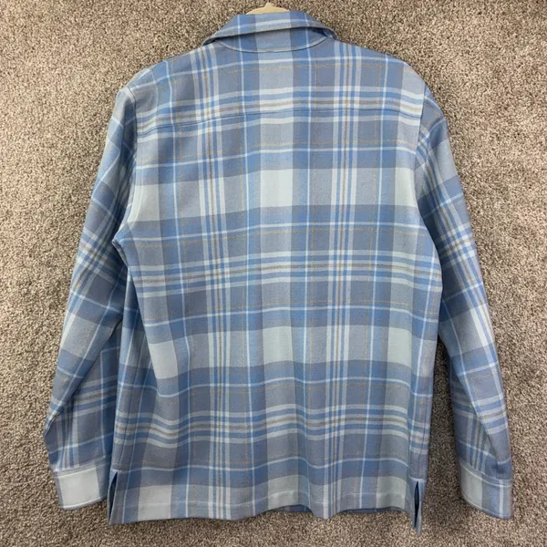 Lauren Ralph Lauren Wool Blue Plaid Button Down‎ Shirt Jacket Women M Classic - Image 9