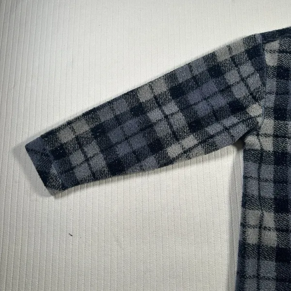 Vintage Woolrich Women’s XL Blue Plaid Fleece Pullover Long Sleeve Crewneck - Image 6