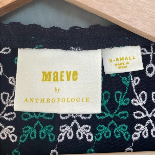 Maeve Extra Small Tunic Viscose‎ Navy with Green Excellent Condition - Image 4