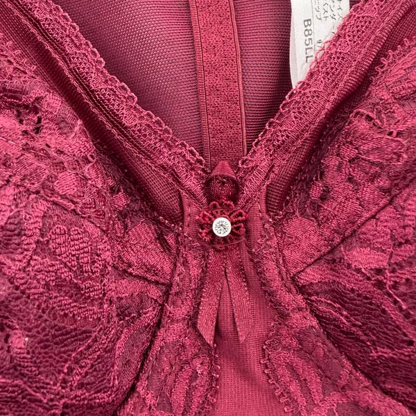Wine Red Lace Shapewear Bodysuit Size L - Image 4