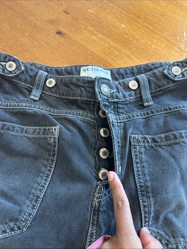 We The Free Charcoal Wide-Leg Patch Pocket Jeans - Image 8