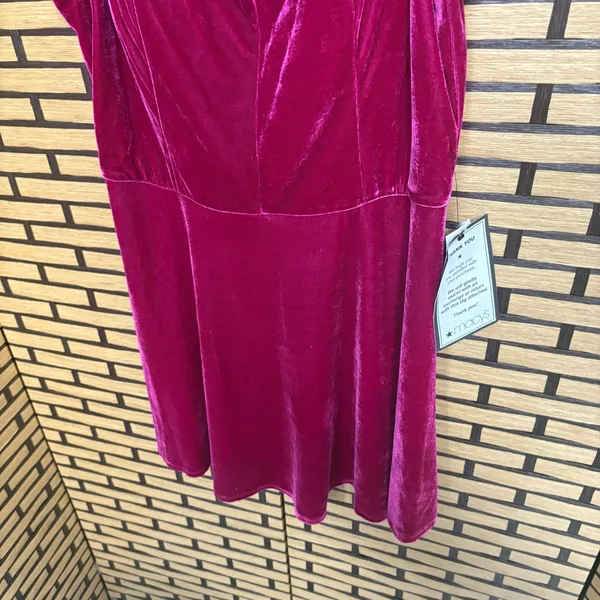 BCX Pink Velvet Cold Shoulder Dress‎ Size XL - Image 4