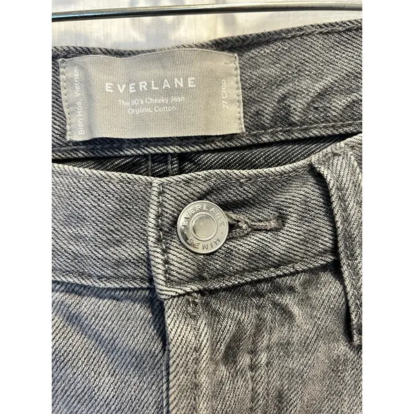 Everlane The 90s Cheeky Jean Organic Cotton Grey Washed‎ Crop Size 27 High Rise - Image 4