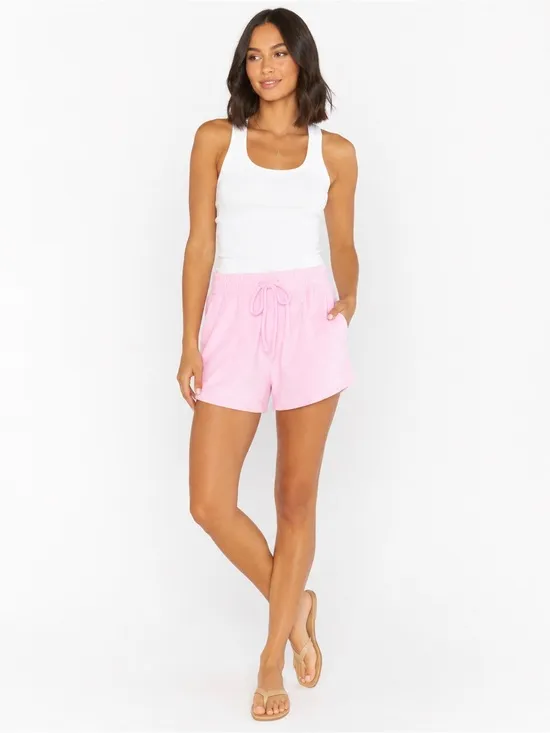 SHOW ME YOUR MUMU Sittin Around SHORTS ONLY in Pink Terry Sz Large - Image 2