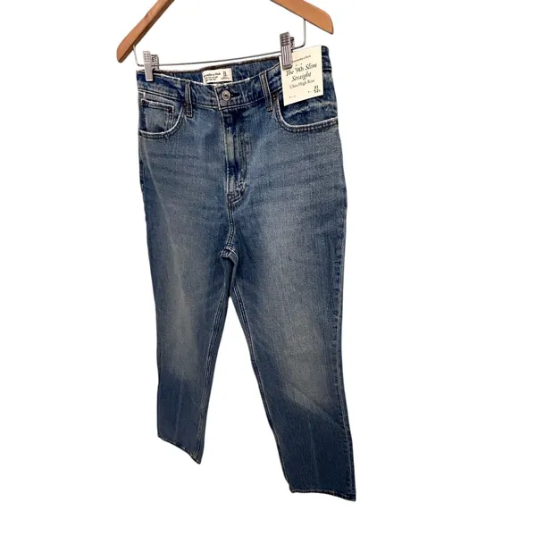 Abercrombie & Fitch Ultra High Rise 90s Slim Straight Jean NWT SIZE 31/12S - Image 7