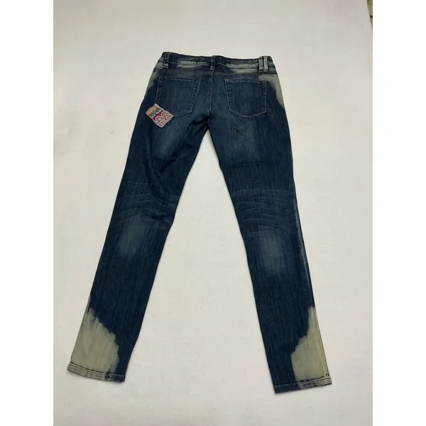 Free People Artisan De Luxe Patchwork Jeans 27 Serape Bandana Distressed Boho - Image 2