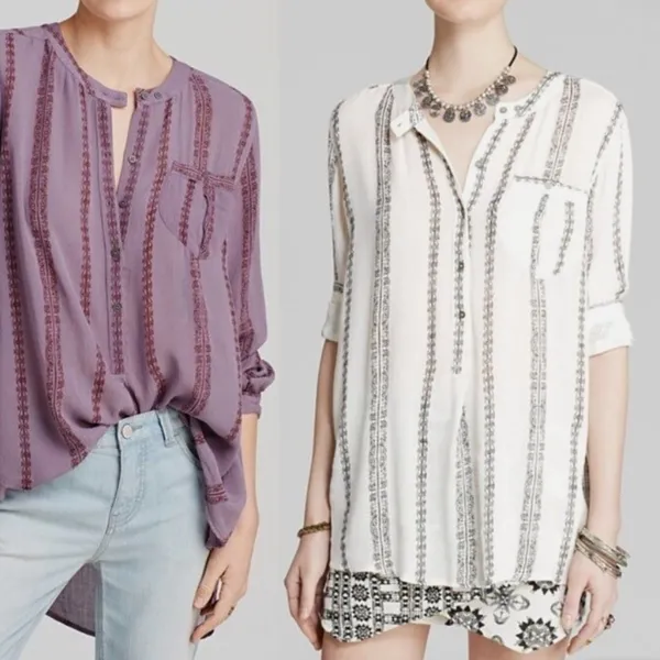 Free People Magic Pullover Top in Vanilla Combo - Image 13