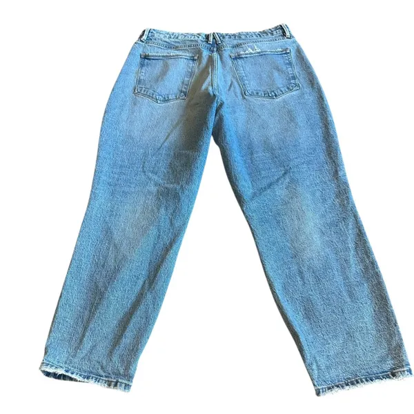 Good American Good Mom Light Wash Jeans Straight Leg Cotton Size 15 Women's - Image 8