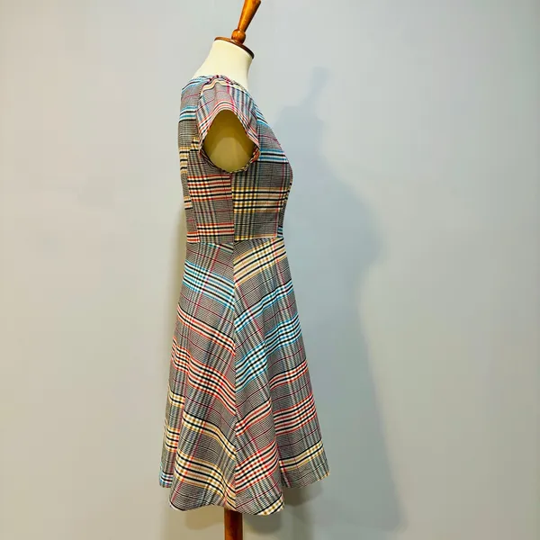 Anthropologie Plaid Fit Flare Dress Fall Hipster Skater Twee Mod Indie Grunge 4 - Image 6