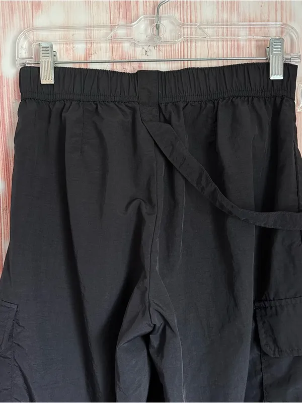No Boundaries Black Nylon Windbreaker Cargo Parachute Pants Size XS - Image 10