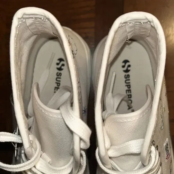 Superga White & Blue Embroidered Accent Alpina Plao Hightop Sneakers.(Size 7.5) - Image 7