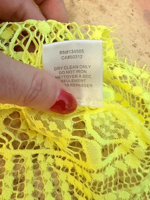 For Love & Lemons Yellow Floral Lace Halter Mini Dress - Image 3