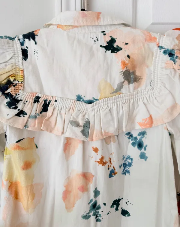 Anthropologie Pilcro Long-Sleeve Ruffled Denim Mini Shirt Dress, Size XS - Image 13