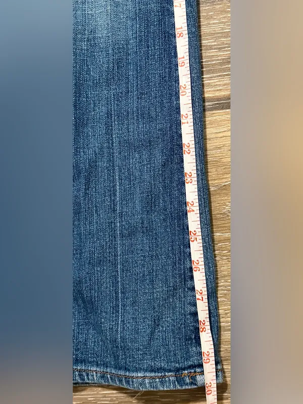 7 For All Mankind Medium Wash Flare Jeans 26 Stretch Denim Y2K USA - Image 9