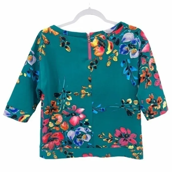 Baraschi‎ Floral Print Boatneck Top - Image 3