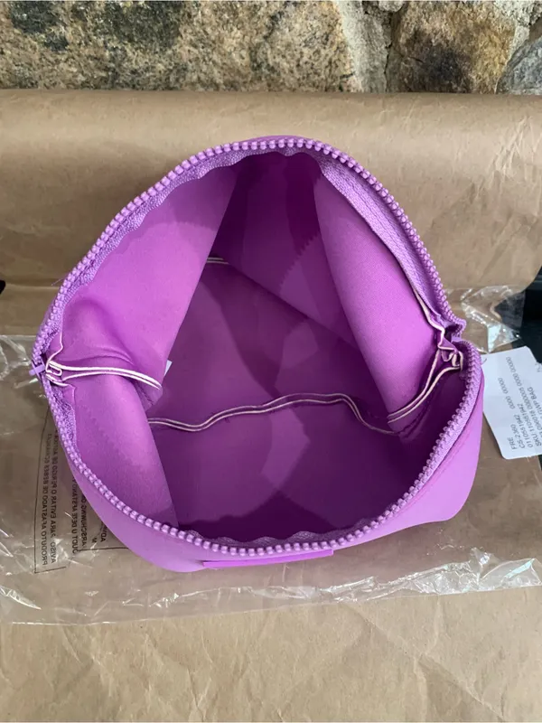 Free People Beauty & Wellness Makeup Bag Purple Zipper Cosmetic Travel Pouch - Image 7