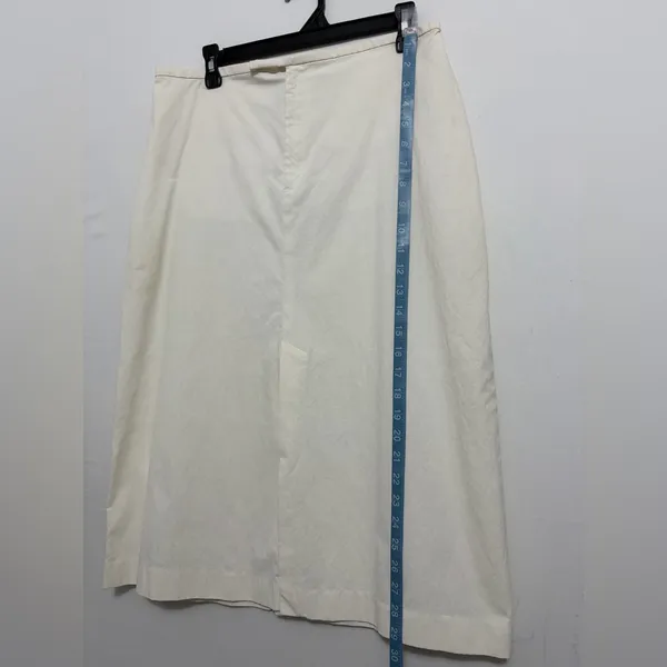 Banana Republic Size 12 Ivory Midi Skirt Cotton Blend A-Line Classic(A439)✨ - Image 4