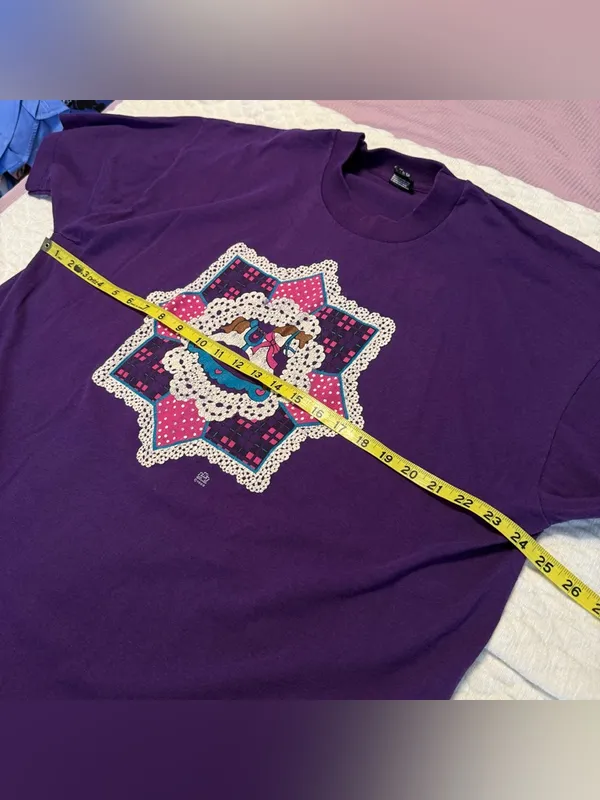 Vintage 80s Best Fruit of the Loom T Shirt Rocking Horse Adult Size XXL Purple - Image 9