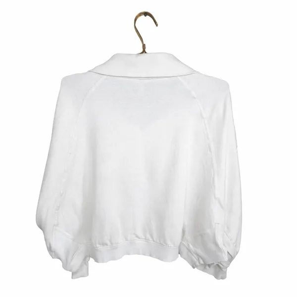Daily Practice by Anthropologie White 1/4 Zip Cropped Sweatshirt Size L - Image 3